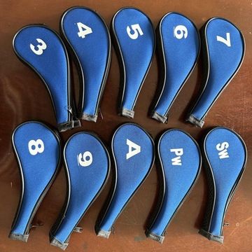 Golf Irons Крышка головы для гольфа, черная и синяя сторона