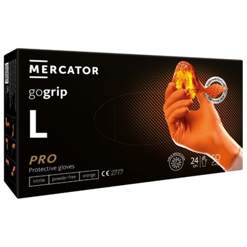 Перчатки MERCATOR GOGRIP NITRILE оранжевые ОРАНЖЕВЫЕ 50 шт. размер L.