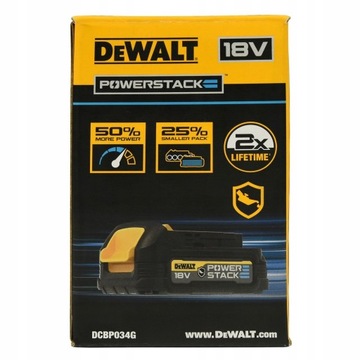 DEWALT POWERSTACK 18 В LI-ION 1,7 Ач DCBP034G аккумулятор