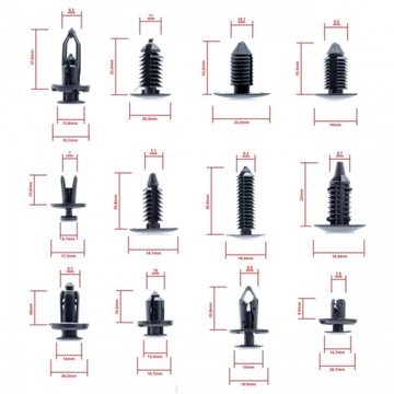 фото thumb №10, Набор клипсы клипсов автомобильных 240 szt + хомуты зажимные 2.5 100 100x