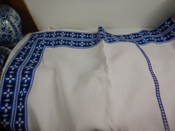 OBRUS lniany xxl - 210 x 160 do granatowych serwisów