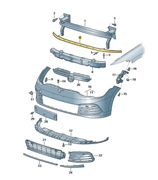 фото thumb №1, Усилитель поперечные przód-dół vw golf оригинал 5h0807651e
