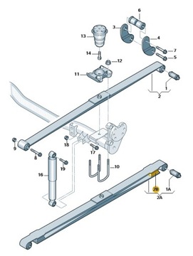 БУФЕР ПРУЖИНА ЛИСТ VW CADDY ORIGINAL 2K5511155