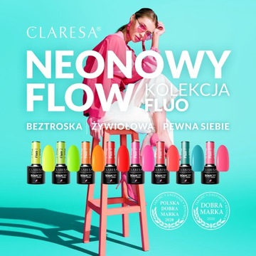 HIT CLARESA FLUO Lakiery Hybrydowe NEONOWE #6