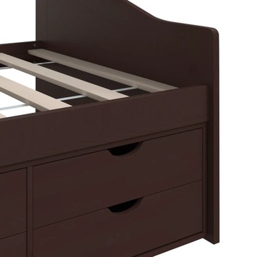3-osobowa sofa/łóżko z szufladami, ciemnobrązo