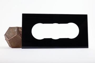 Глянцевая черная стеклянная крышка для розетки, тройная розетка, 15x29 см