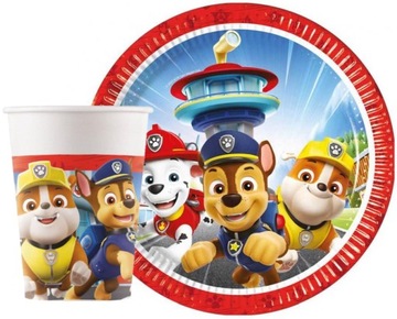НАБОР КРУЖЕК И ТАРЕЛОК НА ДЕНЬ РОЖДЕНИЯ PAW PATROL CHASE MARSHALL RUBBLE, 16 шт.