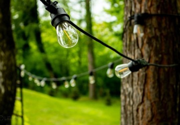 Girlanda Ogrodowa ZEWNĘTRZNA Łańcuch Żarówka FILAMENT 15m 30LEDxE27 PREMIUM