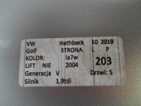 фото thumb №6, Кришка багажника vw golf la7w хетчбек