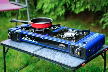 БРЕНДОВАЯ 2-КОМОРОЧНАЯ ТУРИСТИЧЕСКАЯ ГАЗОВАЯ ПЛИТА 2в1 PROMIS CAMPINGAZ+4 КАРТРИДЖА