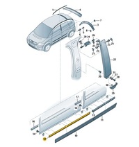 фото thumb №1, Oryg nowa молдинг нижня двері перед правий audi a2 8z0854940a