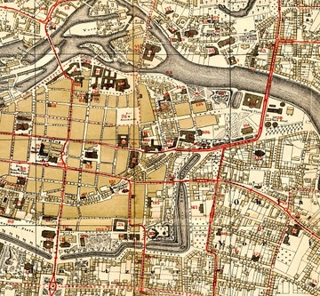 Старый план Wroclaw Gros Breslau 1938 50x40 см в кадре