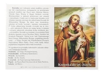 ГЛАВА СВЯТОМУ JÓZEFA – СЛОЖЕННАЯ ТЕКСТОВАЯ БРОШЮРА