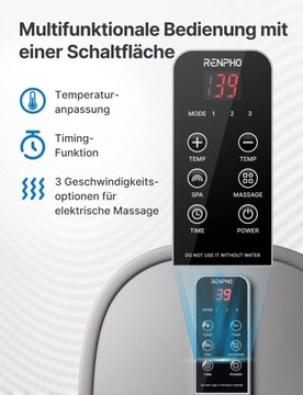Masażer do stóp hydromasażer podgrzewany SPA dysze bąbelkowe Shiatsu RENPHO