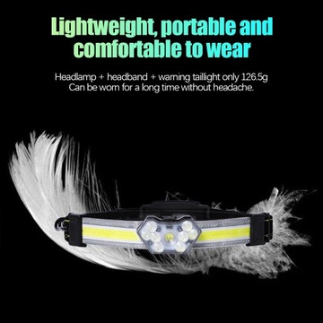 Фара COB LED IPX4 Водонепроницаемая перезаряжаемая с красной защитной батареей