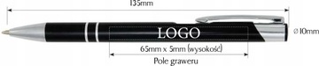 Długopis reklamowy COSMO + grawer laserowy 30szt