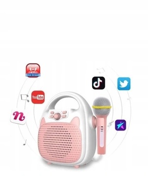 Портативное караоке для детей Bluetooth USB 2xMik