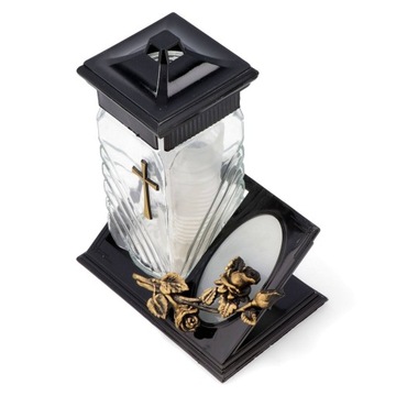 Znicz ZC-222 Tabliczka z Różą i Krzyżem cz/zł 24cm
