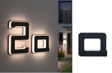 PODŚWIETLANY NUMER DOMU a Oprawa Elewacyjna SOLARNA Z Czujnikiem PL94650