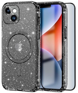Etui do Apple iPhone 13 |14 BROKATOWE do MagSafe CLEAR SHINE Szkło na ekran