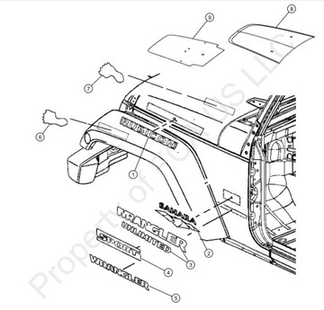 НАКЛЕЙКА НА КРЫЛО WRANGLER JK 07-17 MOPAR SIL