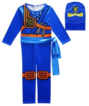 NINJA STRÓJ PRZEBRANIE MASKA NINJAGO JAY 104/110