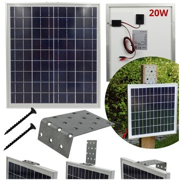 PASTUCH ELEKTRYCZNY bateria słoneczna SOLARNY ŁADOWARKA DO AKUMULATORA 20W