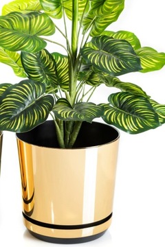 12 GOLD SHINY глянцевый цветочный горшок с подставкой GLAMOUR COVER home