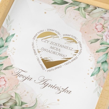 Prośba o świadkowanie ZDRAPKA zaproszenie ślubne