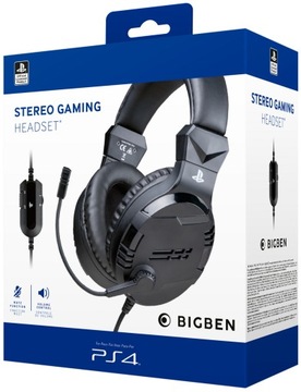 Наушники BIGBEN для PS4, лицензия SONY, ЧЕРНЫЕ
