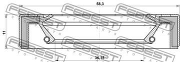УПЛОТНИТЕЛЬ 38х58х11 ФЕБЕСТ для TOYOTA HILUX 2.0