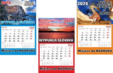 ОДИН ЧАСТНЫЙ календарь на 2025 год с ВЫПУКЛОЙ головкой и печатью ЛОГОТИПА - 10 штук