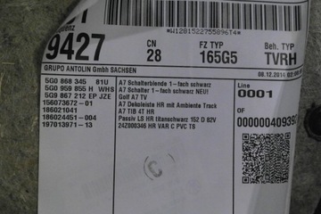 фото thumb №6, Vw golf vii оббивка двері права задня шкіра