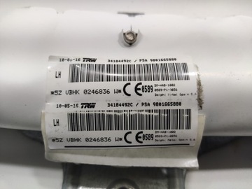 фото thumb №7, Шторка воздушная левая подушка безопасности peugeot 5008 i 2013-2016 рестайлинг 9801665880