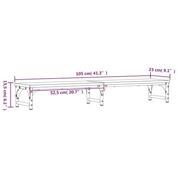 Black Monitor Stand 105x23x15,5 см двойной для 2 мониторов