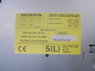 фото thumb №10, Honda civic 7 vii радіо cd 5d 39101-s6a-g810