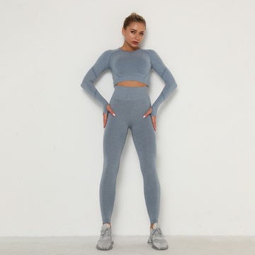 SET фитнес-спортивный топ бесшовные леггинсы L