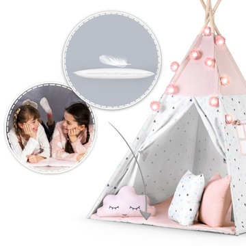 Детская палатка-вигвам TIPI TEEPEE Гирлянда Подушки Стабилизатор Nukido