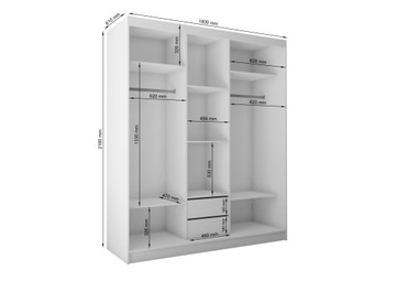 Белый трехдверный шкаф + зеркало Lacobel V180