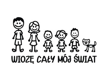 Naklejka Na Zamówienie RODZINA W AUCIE Dzieci *WZORY *KOLORY