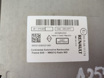 Заводская магнитола RENAULT MEGANE III LIFT 13-16 EUROPA 281157698R 110TYS