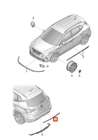 фото thumb №1, Seat arona kj7 rear бампер center lower молдинг 6f9071360h