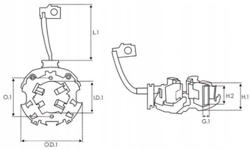 Держатель щеток стартера SBH9004, тип Ford