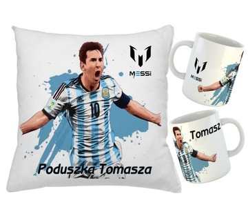 КРУЖКА и ПОДУШКА с принтом LEO MESSI + имя фаната