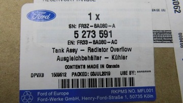 фото thumb №11, Ford оригинальный номер fr33-8a080-ac бак расширительный