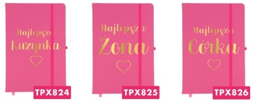 NOTES Różowy A5 GOLD Złocenie DLA KOSMETYCZKI Wz