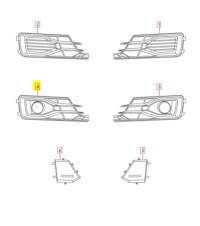 фото thumb №5, Решітка напрямна повітря czarna блискучий vag audi a6 avant 2015