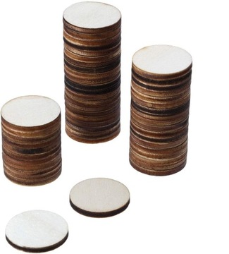ZNACZNIKI DREWNIANE - NATURALNE 30 MM (10 SZTUK)