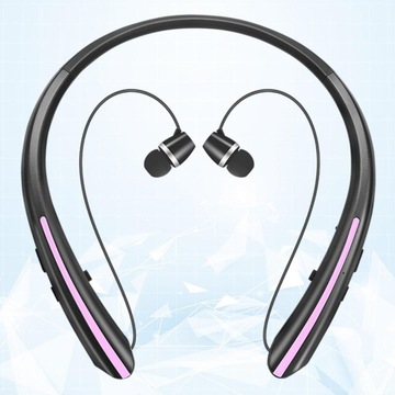 Bluetooth-наушники с шейным ремешком и временем воспроизведения 20 часов, кристально чистые звонки, фиолетовые