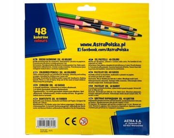 Карандашные мелки ASTRA School, 48 цветов ГАРАНТИЯ